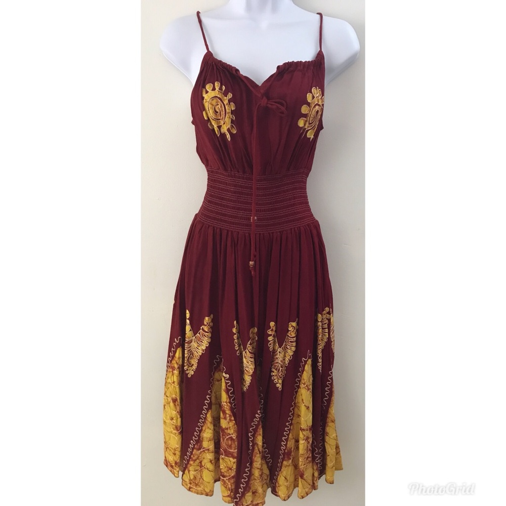 NWT Burgundy & gold sundress